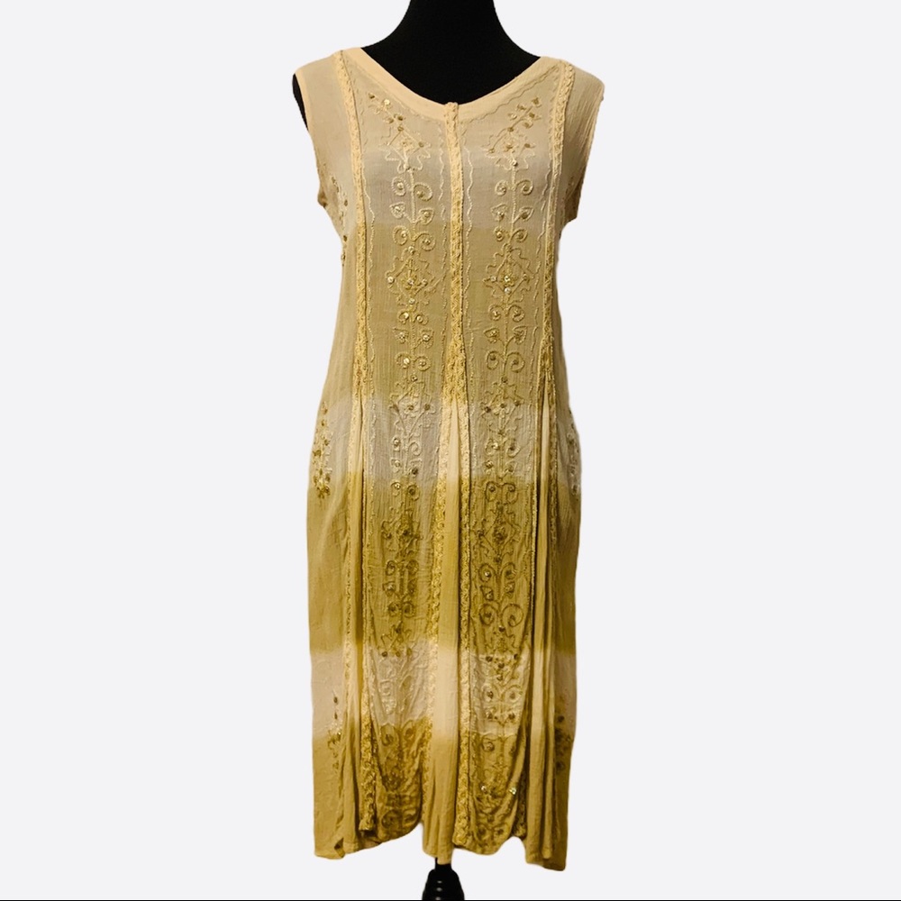 FLAIR | boho embellished midi dress